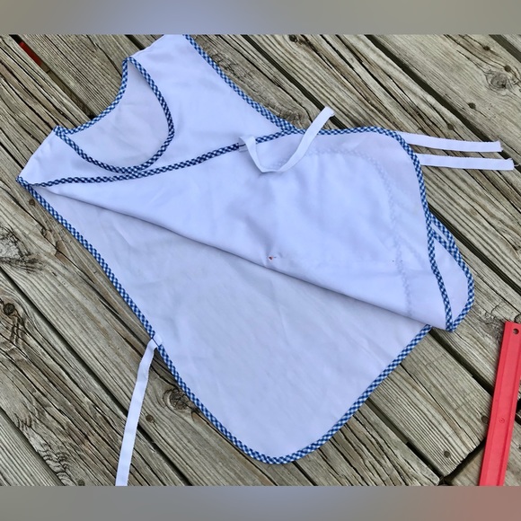 Vintage Craft Paint Cashier Smock Free Waist Pocket Pinafore Apron Craft Show - Picture 2 of 9